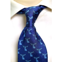 Blue Winged Victory Woven Tie With Diamond Weave